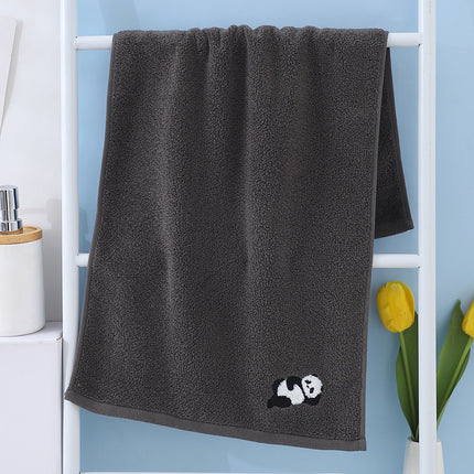 Serviette de toilette en coton brodée Panda - Serviette de bain absorbante et douce