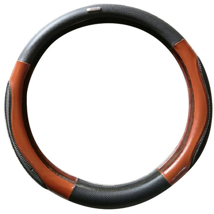 38cm Breathable Imitation Peach Wood Anti-slip Car Steering Wheel Cover - Wnkrs