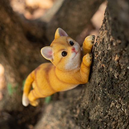 Adorable colgante de gato de resina para decoración de jardín y hogar