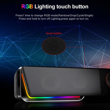 Wireless RGB Sound Bar with 3.5mm Aux and Bluetooth Connectivity - Wnkrs