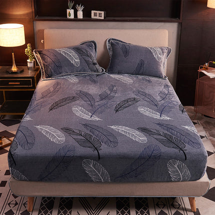 Flannel bedspread and hats bed cover thickened to keep warm - Wnkrs