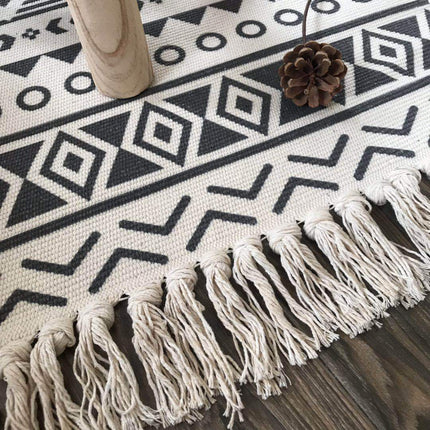 Nordic cotton and linen tassel carpet - Wnkrs