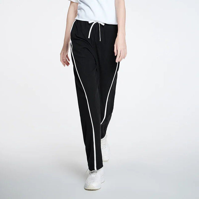 Pantalon de survêtement décontracté à contraste de couleurs pour femmes