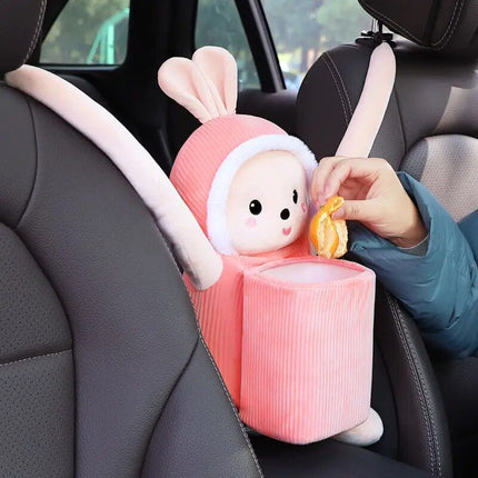 Cute Square Car Trash Bin - No-Lid Hanging Storage for Car Interiors - Wnkrs