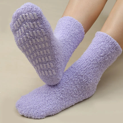 Calcetines de interior antideslizantes de terciopelo coral acogedores para mujer