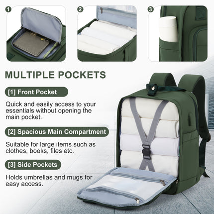 Mochila de viaje multifunción impermeable con puerto de carga USB