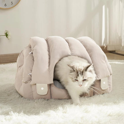 Cómoda cama cueva arqueada para gatos