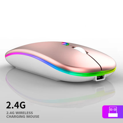 Souris sans fil Bluetooth rechargeable avec rétroéclairage lumineux