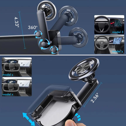 Support de téléphone magnétique rotatif à 360° pour tableau de bord de voiture