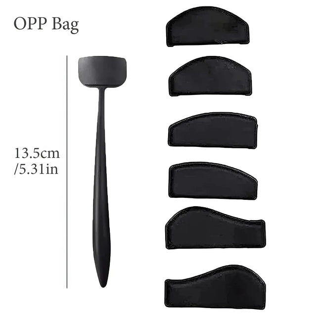 Kit de 6 plantillas de silicona para sombras de ojos y aplicador de maquillaje en 1