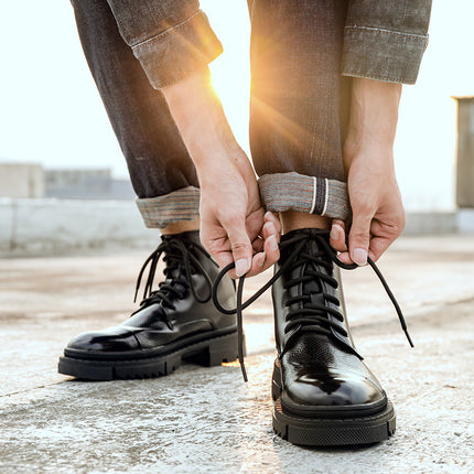 Botines de piel vintage para hombre