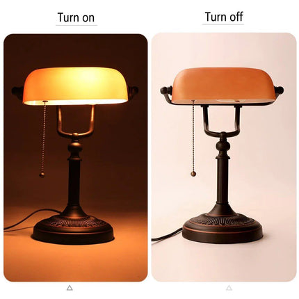 Retro Vintage Matted Orange Glass Table Lamp - Wnkrs