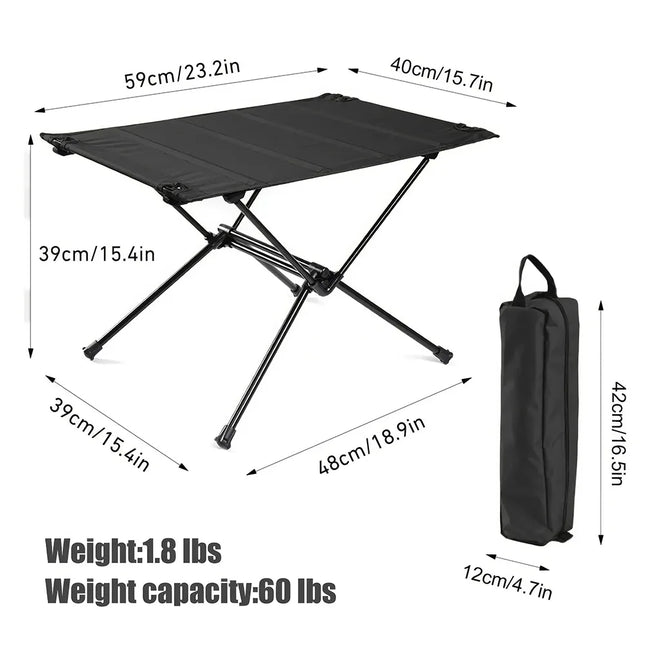 L'essentiel pour l'aventure en plein air : table de camping pliante et portable