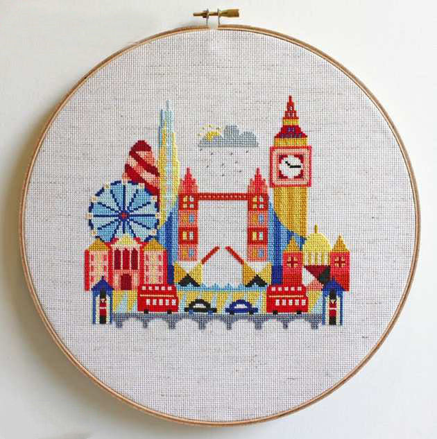 London cross stitch decorative painting - Wnkrs