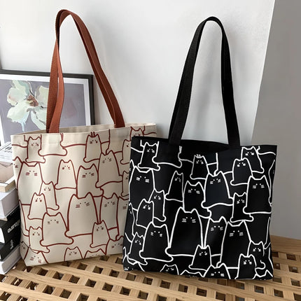 Cat Canvas Handbag