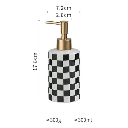 Elegant Plaid Ceramic Bathroom Dispenser