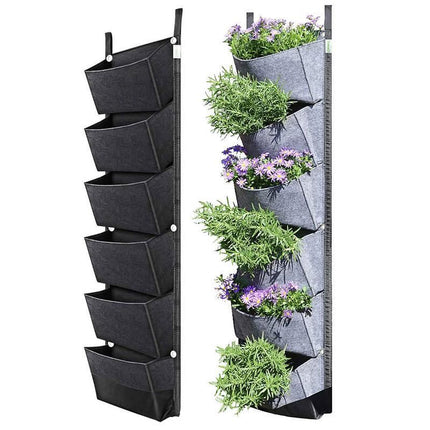 Wall-Mounted 6-Pocket Vertical Garden Planter – Perfect for Home Gardens - Wnkrs