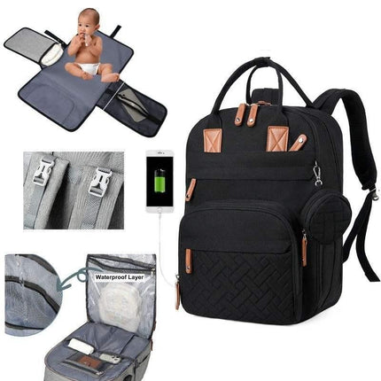 Multifunctional Diaper Bag Backpack with Changing Station - Waterproof, Spacious, and Versatile for Modern Parents - Wnkrs