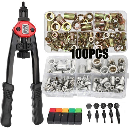 Efficient 100pcs Rivet Nut Set with Automatic Hand Threaded Tool - Wnkrs