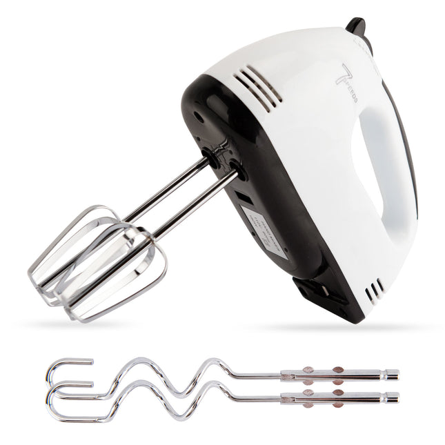 Hand Mixer Electric, Stainless Steel Electric Whisk With Dough Hooks For Baking, 7 Speeds, 260W, Turbo Boost & Easy Eject Button - Wnkrs