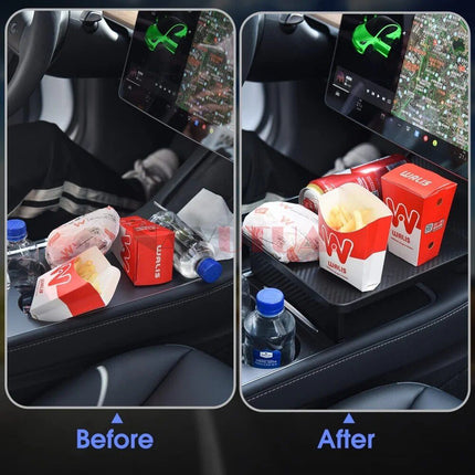 Center Console Food Tray with Anti-Slip Phone Holder for Tesla Model 3 & Y (2017-2023) - Wnkrs