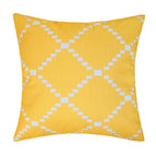 2pcs 18x18in / Yellow with white diamond pattern