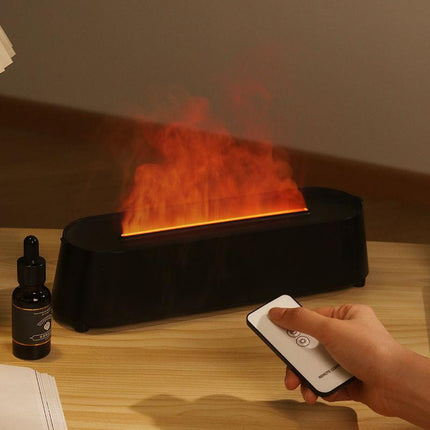 Diffuseur d'aromathérapie à simulation de flamme – Humidificateur à ultrasons avec télécommande