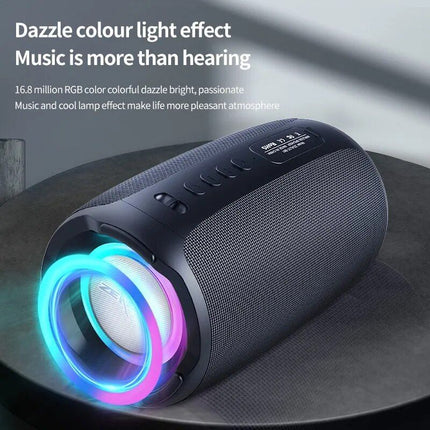 Portable Bluetooth Speaker with Wireless Subwoofer, Waterproof and RGB Lighting Effects - Wnkrs