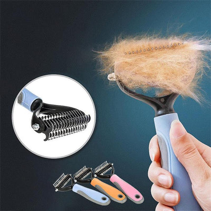 Pet Grooming Shedding Brush & Massager for Dogs and Cats