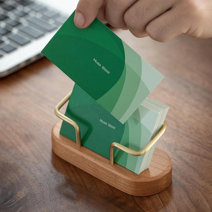 Porte-cartes de visite élégant en bois pour le bureau et la maison