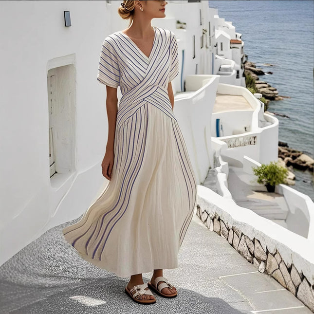 Robe ample à rayures pour femme