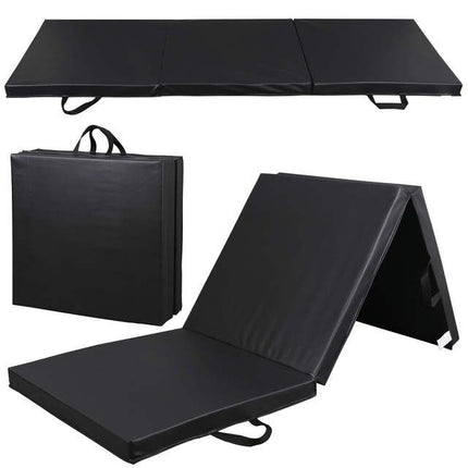 6'x2' Tri-Fold Non-Slip PU Leather Exercise Mat for Gym, Yoga & Workouts - Wnkrs