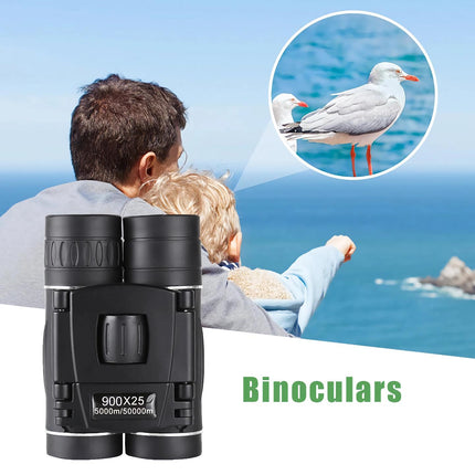 900x25 HD Long Range Binoculars with BAK4 Prism and FMC Coating for Hunting and Camping