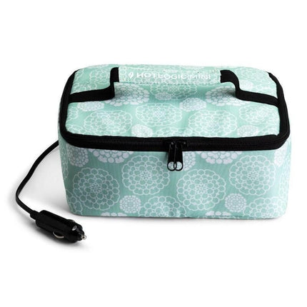 12V Aqua Floral Portable Food Warmer Tote for Meals on the Go - Wnkrs