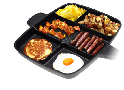 Five-in-one multi-separated flat bottom frying pan - Wnkrs