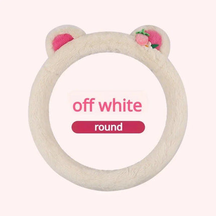 Pink Cat Ears Plush Steering Wheel Cover - Wnkrs