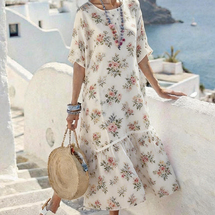 Womens Digital-Print Long Dress