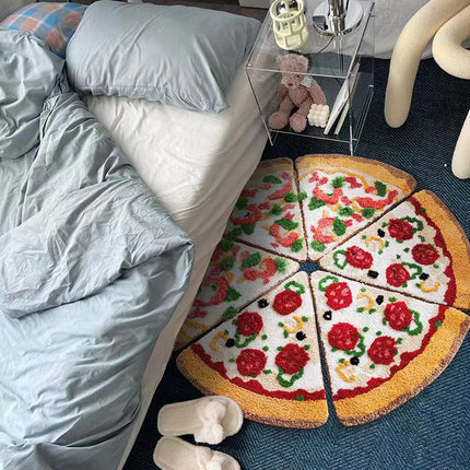 Fluffy Tufted Pizza Bath Mat