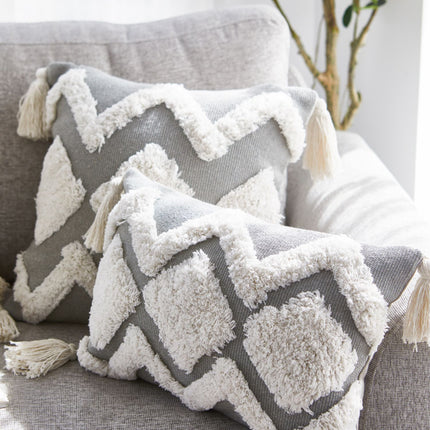 Nordic Moroccan tufted geometric tassel pillowcase - Wnkrs