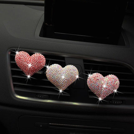 Luxurious Heart-Shaped Diamond Car Perfume Clip - Wnkrs