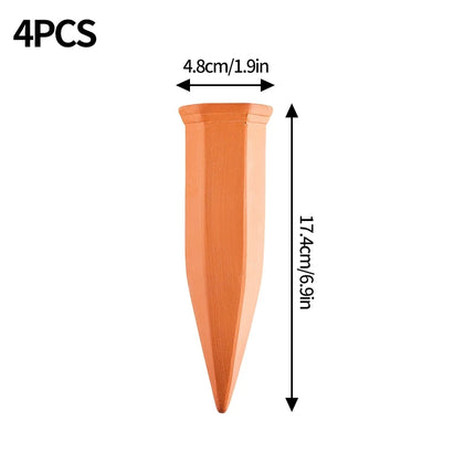 4-Piece Terracotta Plant Watering Spikes