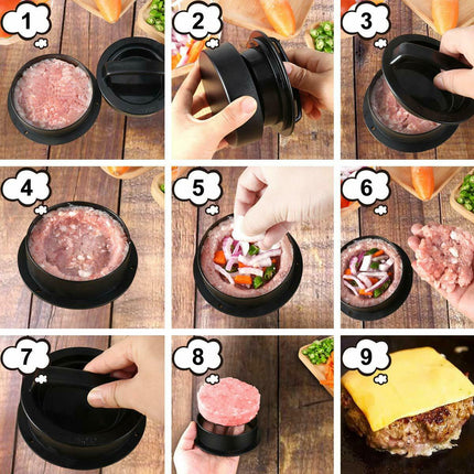 Burger Press Stuffed Patty Maker Mold Slider EASY Homemade Hamburger Making Tool - Wnkrs