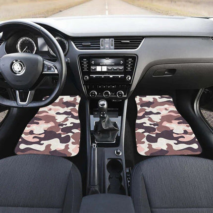 Chic Pink & Brown Camo Car Floor Mats - Wnkrs