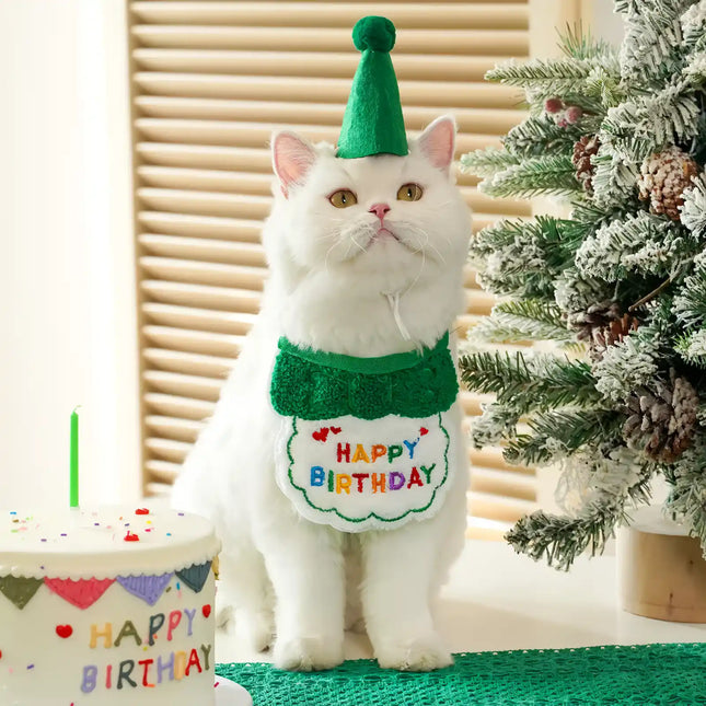 Ensemble charmant bandana et chapeau d'anniversaire pour animaux de compagnie