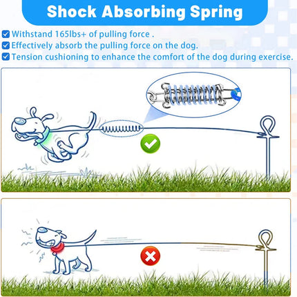 Cable de amarre para perros de acero resistente con clips duraderos