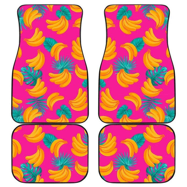 Tropical Pink Banana Print Car Floor Mats - Wnkrs