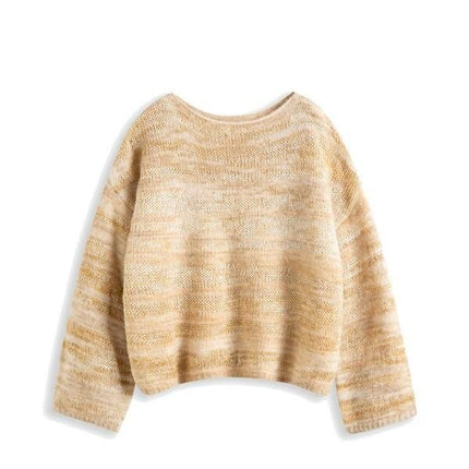 Suéter de mezcla de lana de alpaca de gran tamaño para mujer, otoño/invierno