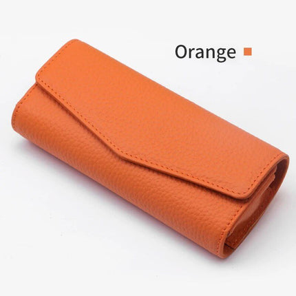 Luxury Cowhide Leather Sunglasses Case for Car Visor - Wnkrs