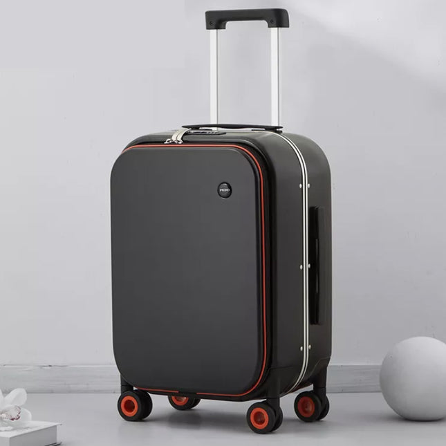 Valise rigide à roulettes innovante avec cadre en aluminium