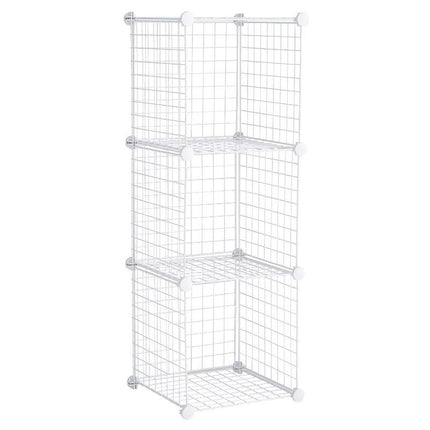 3-Piece White Stackable Modular Storage Cubes - Wnkrs